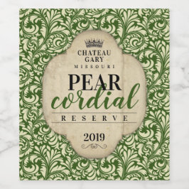 Etiqueta Para Botella De Vino Vino casero marca personalizada damasco ornamental