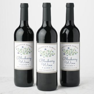 Etiqueta Para Botella De Vino Vino de arándano de color de agua ruso