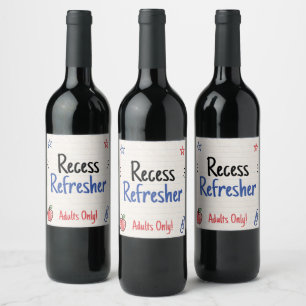 Etiqueta Para Botella De Vino Vino de fiesta de regreso a clases para adultos pe