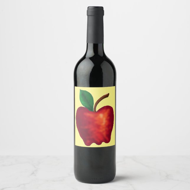 Etiqueta Para Botella De Vino Vino de manzana (Anverso)