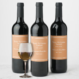 Etiqueta Para Botella De Vino  Vino de melocotón casero con etiqueta privada 