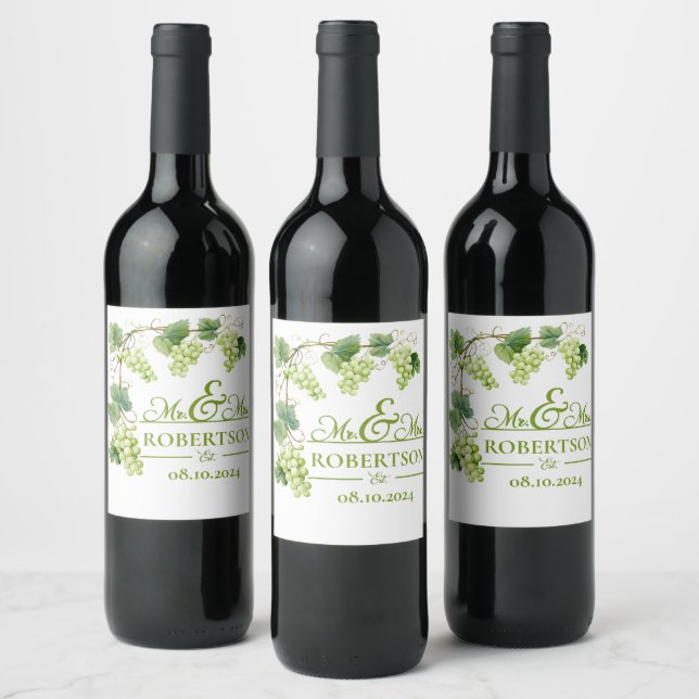 Etiqueta Para Botella De Vino Vino de Uva Verde (Botellas)