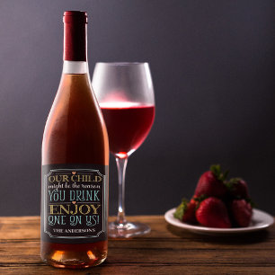 Etiqueta Para Botella De Vino Vino En Los Niños Estadounidenses Diciendo Persona
