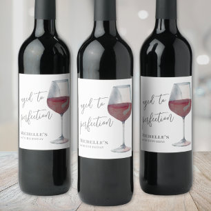 Etiqueta Para Botella De Vino Vino Envejecido a la Perfección Cumpleaños