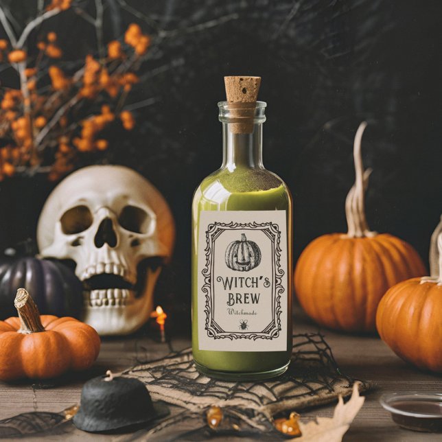 Etiqueta Para Botella De Vino Vino espeluznante de Halloween prepara bebida grac (Subido por el creador)