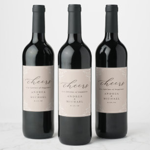 Etiqueta Para Botella De Vino Vino Espumoso Elegante Tan Bodas Vintage