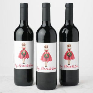Etiqueta Para Botella De Vino Vino navideño y etiqueta de vino espumoso