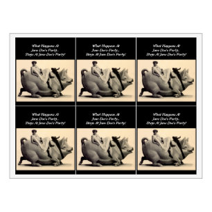 Etiqueta Para Botella De Vino Vino Salvaje Pasea Por Los Chicas De Cerdo Y Extie