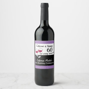 Etiqueta Para Botella De Vino Vino Tinto, Cumpleaños 60