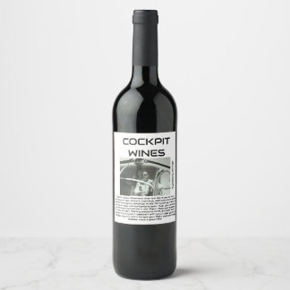 ETIQUETA PARA BOTELLA DE VINO VINOS DE COCKPIT EN MEMORIAM PARA JUGAR A LA RADIO