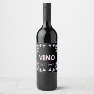 Etiqueta Para Botella De Vino Vinos de uva de etiqueta negra