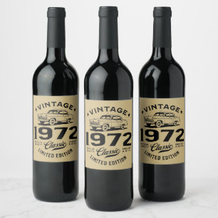 Etiqueta Para Botella De Vino Vintage 1972 Clásicos Regalos de 50 años de antigü