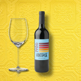 Etiqueta Para Botella De Vino Vintage 1986 Retro Stripe Sun 40th Birthday