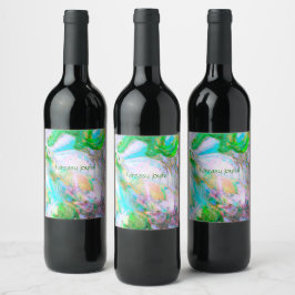 Etiqueta Para Botella De Vino Vintage Boho Fantasy – Enchanted Floral Dream