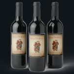 Etiqueta Para Botella De Vino Vintage Christmas Old World Santa Claus<br><div class="desc">Etiqueta de una botella de vino con un viejo Navidad de la época de Santa Claus. El clásico santa del viejo mundo, con su famoso abrigo rojo y llevando una bolsa llena de juguetes. Este Santa de la vieja usanza es delgado y tiene un bastón para caminar por la tierra...</div>