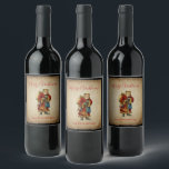 Etiqueta Para Botella De Vino Vintage Christmas Old World Santa Claus<br><div class="desc">Etiqueta de una botella de vino con un viejo Navidad de la época de Santa Claus. El clásico santa del viejo mundo, con su famoso abrigo rojo y llevando una bolsa llena de juguetes. Este Santa de la vieja usanza es delgado y tiene un bastón para caminar por la tierra...</div>