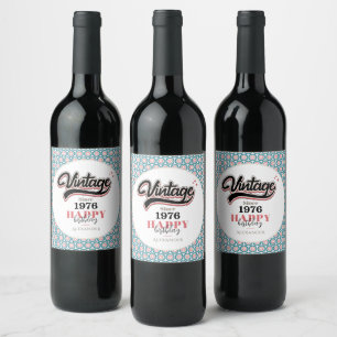 Etiqueta Para Botella De Vino Vintage desde 1976