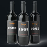 Etiqueta Para Botella De Vino Vintage edición limitada de 1955 70th Birthday Gif<br><div class="desc">Vintage edición limitada de 1955 70th Birthday Gift</div>