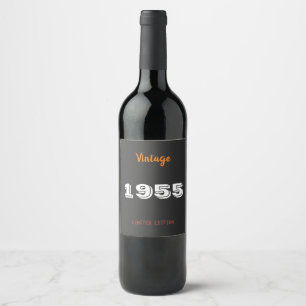 Etiqueta Para Botella De Vino Vintage edición limitada de 1955 70th Birthday Gif