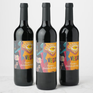 Etiqueta Para Botella De Vino Vintage Las Vegas Bachelorette Weekend Fiesta
