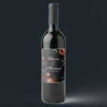 Etiqueta Para Botella De Vino Vintage moody rosas de boho floral oscuro<br><div class="desc">Este diseño floral y monótono presenta tonos ricos y dramáticos y texturas de pátero suave. Las flores elegantes parecen surgir de las sombras,  creando un contraste cautivador que atrae la atención. Perfecto para los amantes de la sofisticación romántica. Hacerlo fácilmente propio seleccionando Personalizar esta plantilla y tecleando su información.</div>
