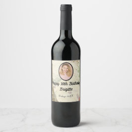 Etiqueta Para Botella De Vino Vintage Parisian Birthday