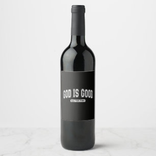 Etiqueta Para Botella De Vino Vintage Retro Cristiano Dios es Bueno Todo el Tiem