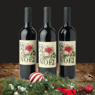 Etiqueta Para Botella De Vino Vintage Rústico Francés Joyeux Noel 