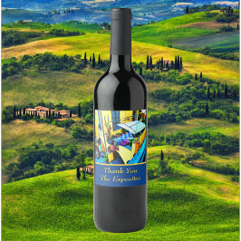 Etiqueta Para Botella De Vino Vista de la mañana desde un Balcón de Cinque Terre