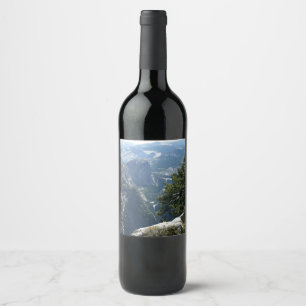 Etiqueta Para Botella De Vino Vista de Yosemite Mountain en el Parque Nacional Y