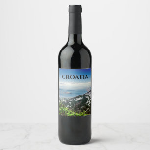 Etiqueta Para Botella De Vino Vista del mar desde la etiqueta del vino de las mo