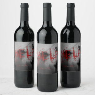 Etiqueta Para Botella De Vino Visual grueso con tema de terror escalofriante de
