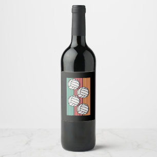 Etiqueta Para Botella De Vino Voleibol - Retro de voleibol