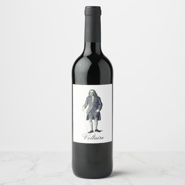 Etiqueta Para Botella De Vino Voltaire (Anverso)