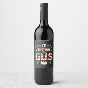 Etiqueta Para Botella De Vino Votaré por las elecciones de Gus Dad Harris Walz