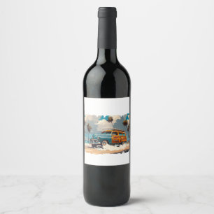 Etiqueta Para Botella De Vino Wagon Woody