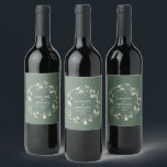 Etiqueta Para Botella De Vino Watercolor eucalyptus elegante fiesta de bodas<br><div class="desc">El eucalipto acuarela elegante fiesta de bodas verde favorece la decoración de la etiqueta del vino. Parte de una suite boda completa</div>