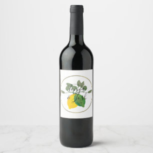 Etiqueta Para Botella De Vino Watercolor Limoncillo Lime Lemon