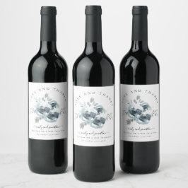 Etiqueta Para Botella De Vino Watercolor Winter Florals Gracias Boda