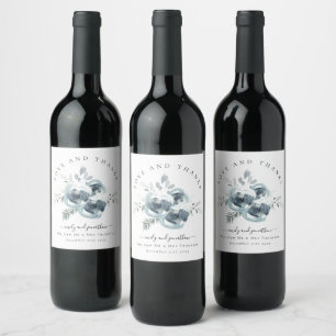 Etiqueta Para Botella De Vino Watercolor Winter Florals Gracias Boda