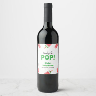 Etiqueta Para Botella De Vino Watermelon Ice Cream Popcicle Baby Shower