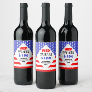 Etiqueta Para Botella De Vino Wed, White & I Do Patriotic Boda Event