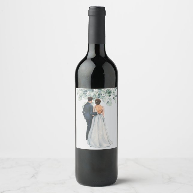 Etiqueta Para Botella De Vino Wedding (Anverso)
