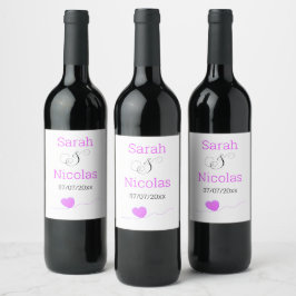 Etiqueta Para Botella De Vino Wedding wine label personalized minimalist 