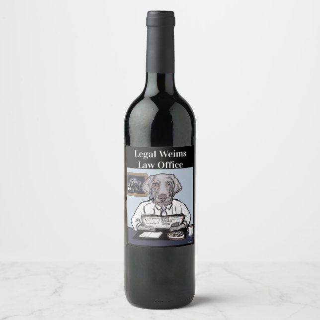 Etiqueta Para Botella De Vino Weimaraner (Anverso)