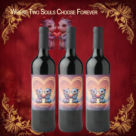 Etiqueta Para Botella De Vino Where Two Souls Choose Forever 