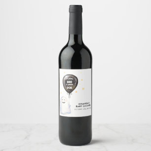 Etiqueta Para Botella De Vino Whimsical Little Boo Balloon Baby Shower