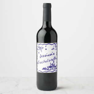 Etiqueta Para Botella De Vino Whimsical Poker Coctail Bachelorette Weekend