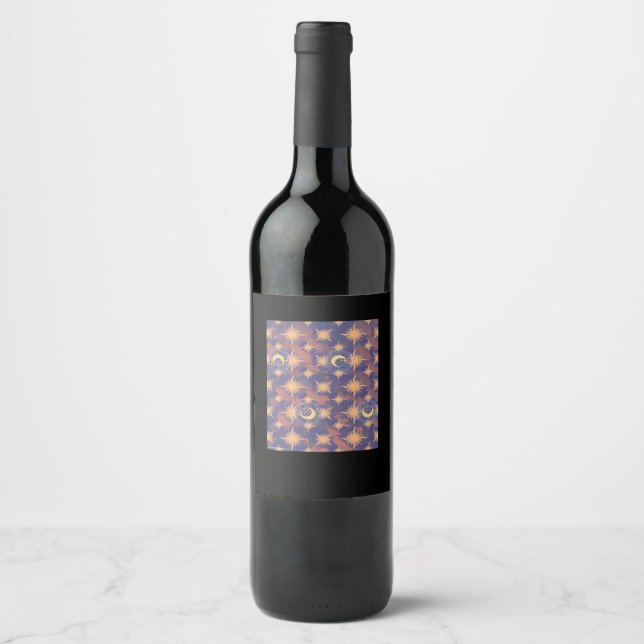 Etiqueta Para Botella De Vino Whimsigoth Wallpaper Classic (Anverso)