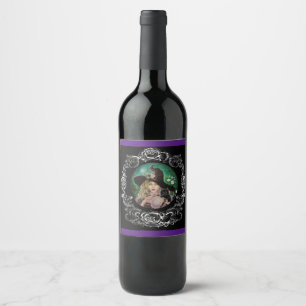 Etiqueta Para Botella De Vino Wicca etiqueta de comida y bebida para gato negro